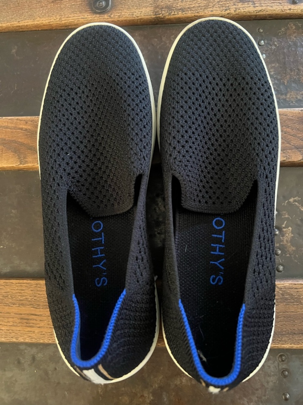 Rothy's women’s Black Slip-On Knit Sneakers - Picture 1 of 4